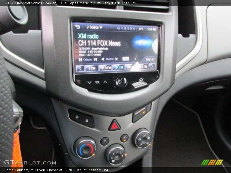 Blue Topaz Metallic / Jet Black/Dark Titanium 2014 Chevrolet Sonic LT Sedan