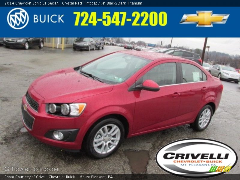 Crystal Red Tintcoat / Jet Black/Dark Titanium 2014 Chevrolet Sonic LT Sedan