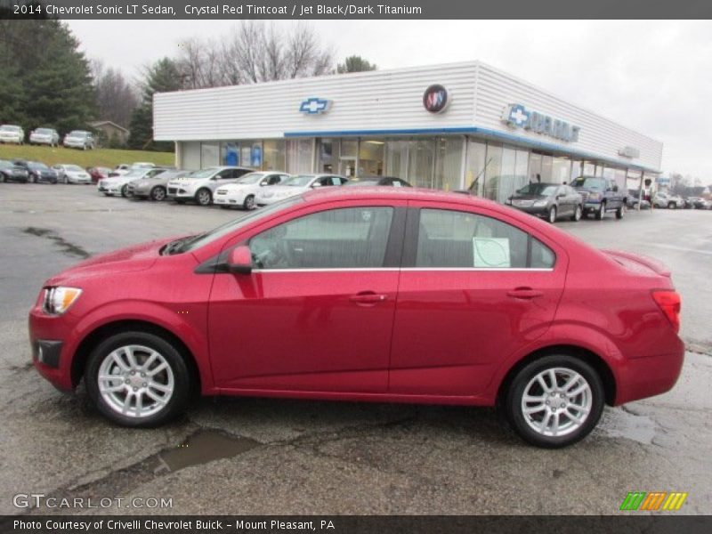 Crystal Red Tintcoat / Jet Black/Dark Titanium 2014 Chevrolet Sonic LT Sedan