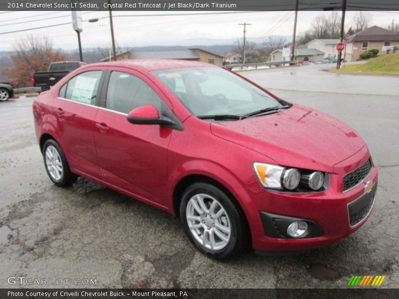 Crystal Red Tintcoat / Jet Black/Dark Titanium 2014 Chevrolet Sonic LT Sedan