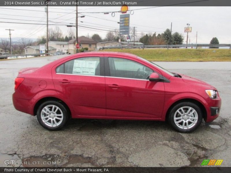 Crystal Red Tintcoat / Jet Black/Dark Titanium 2014 Chevrolet Sonic LT Sedan
