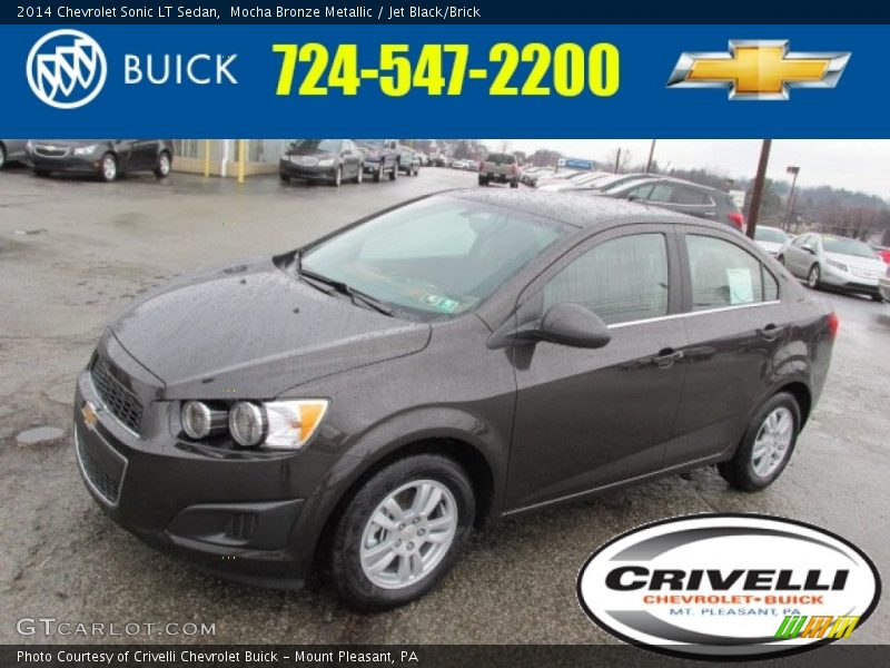 Mocha Bronze Metallic / Jet Black/Brick 2014 Chevrolet Sonic LT Sedan