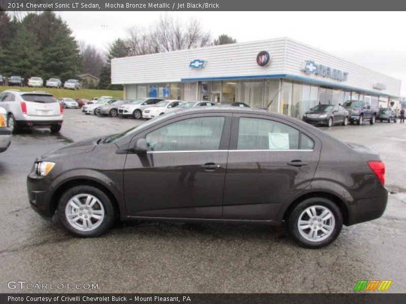 Mocha Bronze Metallic / Jet Black/Brick 2014 Chevrolet Sonic LT Sedan