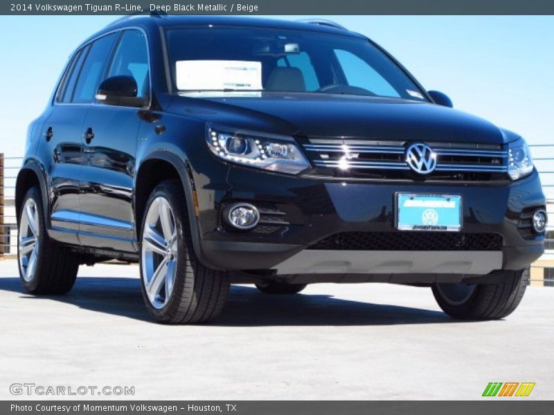 Deep Black Metallic / Beige 2014 Volkswagen Tiguan R-Line
