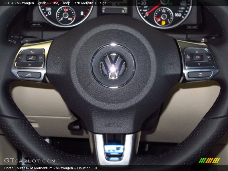 Deep Black Metallic / Beige 2014 Volkswagen Tiguan R-Line