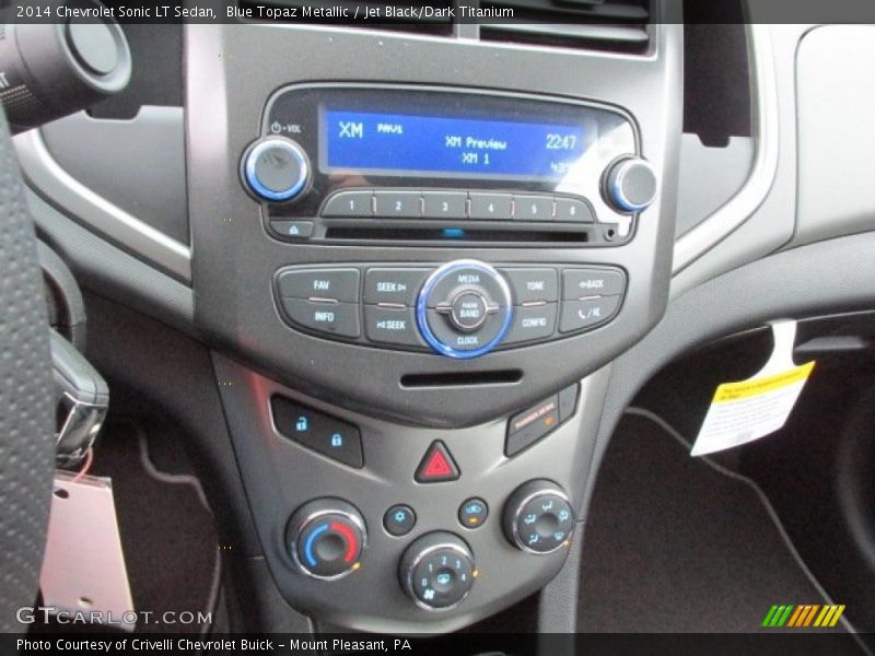Blue Topaz Metallic / Jet Black/Dark Titanium 2014 Chevrolet Sonic LT Sedan