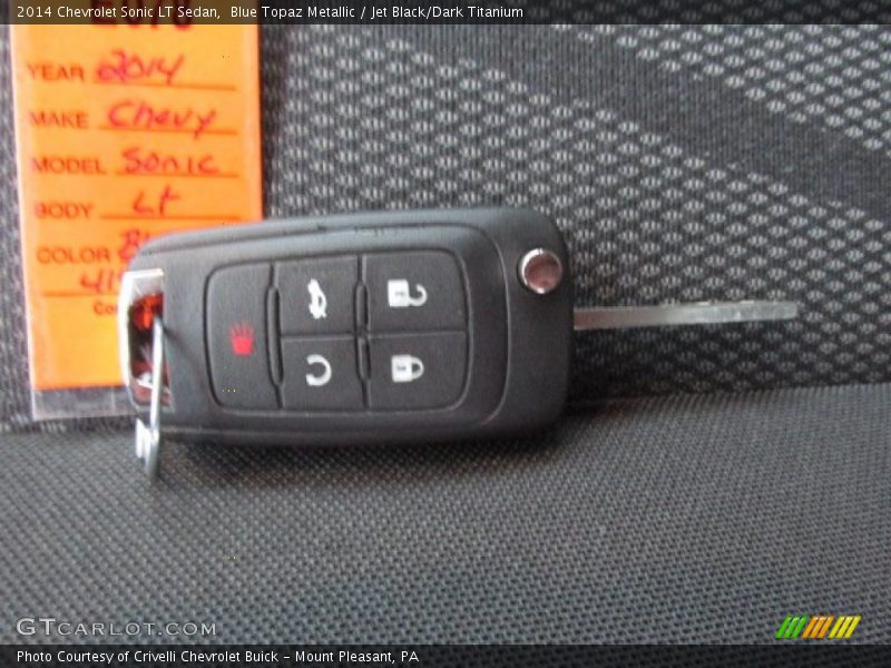 Blue Topaz Metallic / Jet Black/Dark Titanium 2014 Chevrolet Sonic LT Sedan