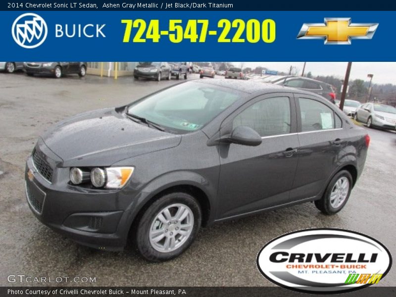 Ashen Gray Metallic / Jet Black/Dark Titanium 2014 Chevrolet Sonic LT Sedan