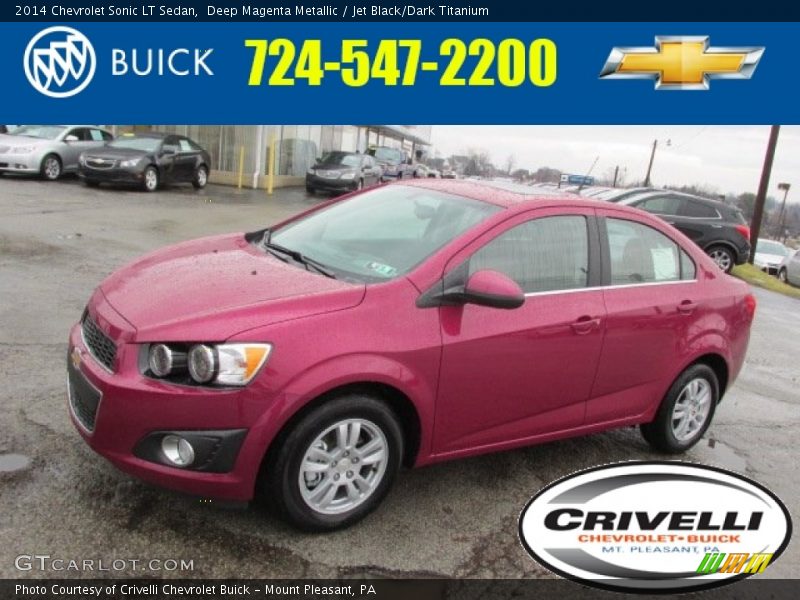 Deep Magenta Metallic / Jet Black/Dark Titanium 2014 Chevrolet Sonic LT Sedan