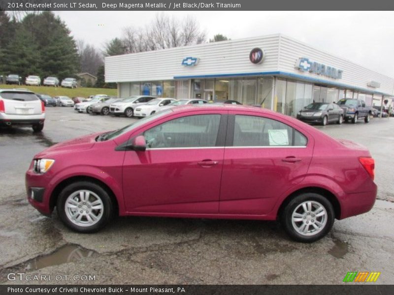 Deep Magenta Metallic / Jet Black/Dark Titanium 2014 Chevrolet Sonic LT Sedan