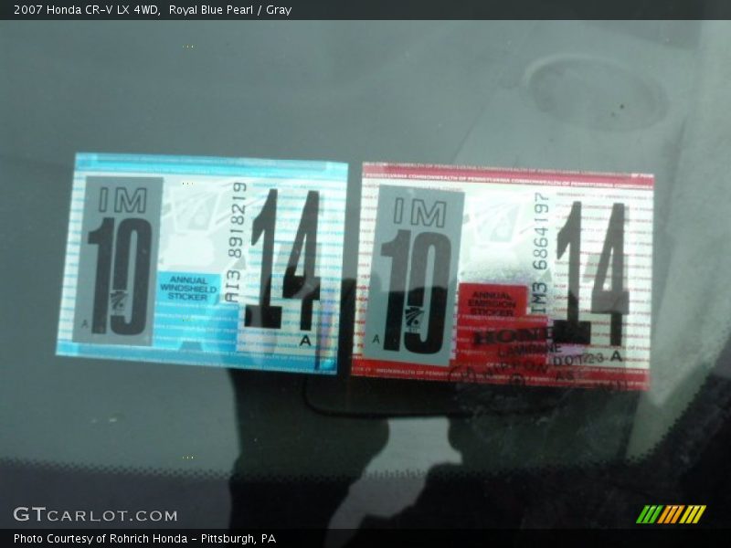 Royal Blue Pearl / Gray 2007 Honda CR-V LX 4WD