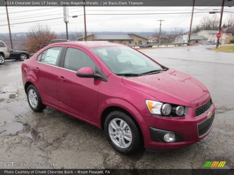 Deep Magenta Metallic / Jet Black/Dark Titanium 2014 Chevrolet Sonic LT Sedan