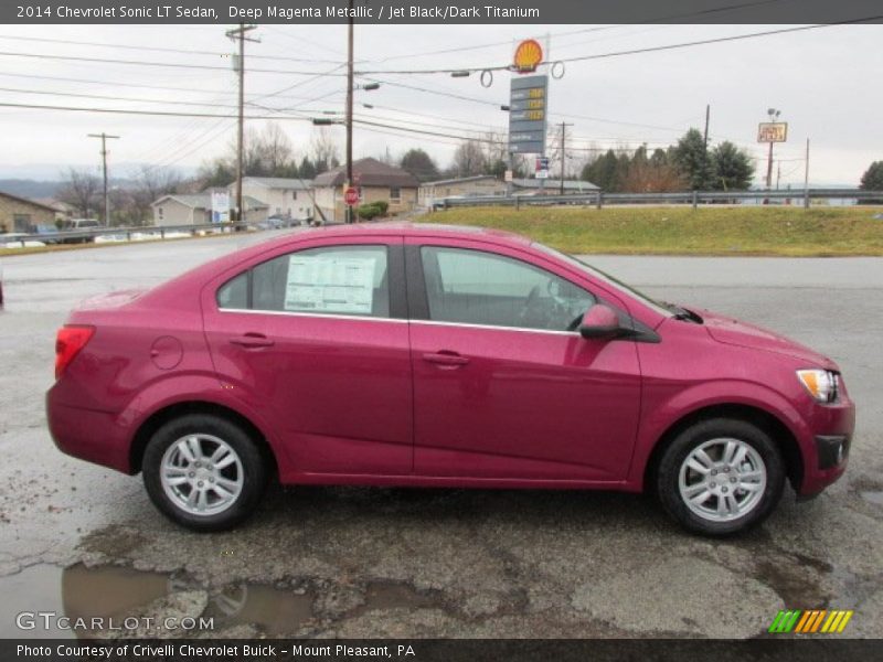 Deep Magenta Metallic / Jet Black/Dark Titanium 2014 Chevrolet Sonic LT Sedan