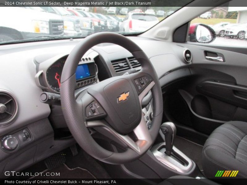 Deep Magenta Metallic / Jet Black/Dark Titanium 2014 Chevrolet Sonic LT Sedan