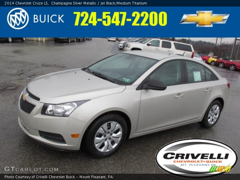 Champagne Silver Metallic / Jet Black/Medium Titanium 2014 Chevrolet Cruze LS