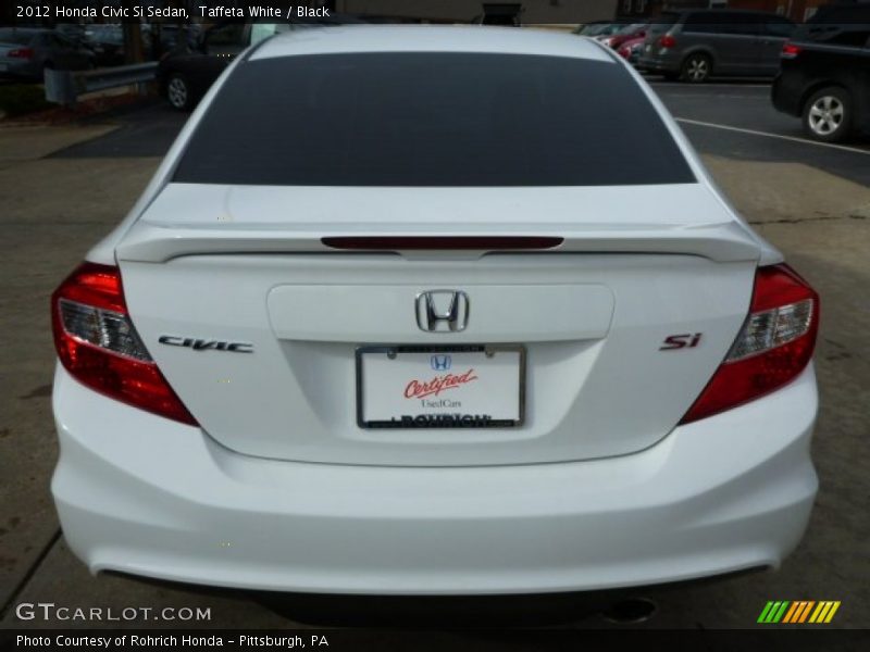 Taffeta White / Black 2012 Honda Civic Si Sedan