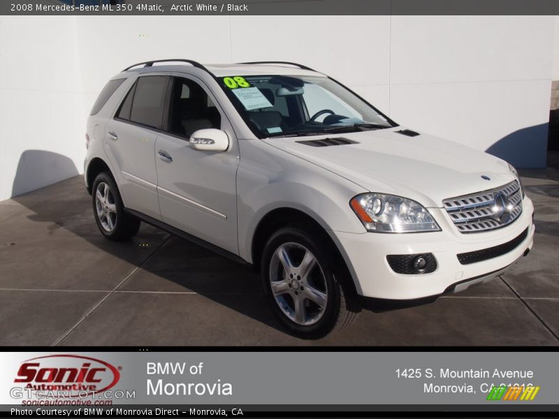 Arctic White / Black 2008 Mercedes-Benz ML 350 4Matic