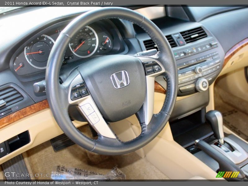 Crystal Black Pearl / Ivory 2011 Honda Accord EX-L Sedan