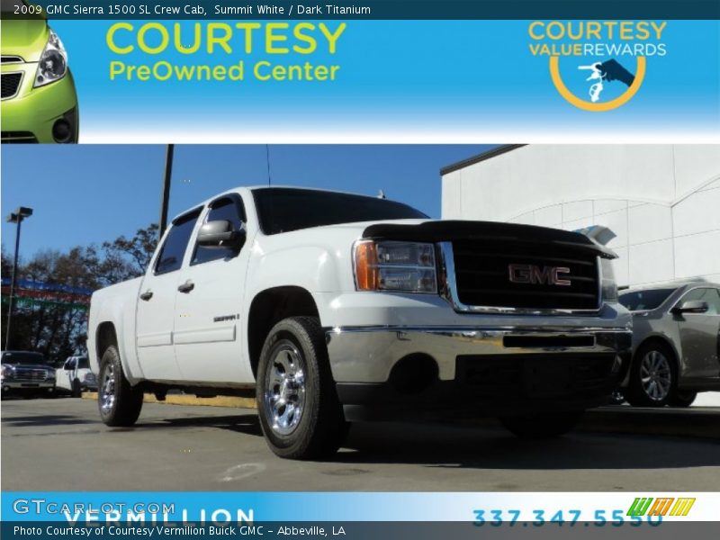 Summit White / Dark Titanium 2009 GMC Sierra 1500 SL Crew Cab