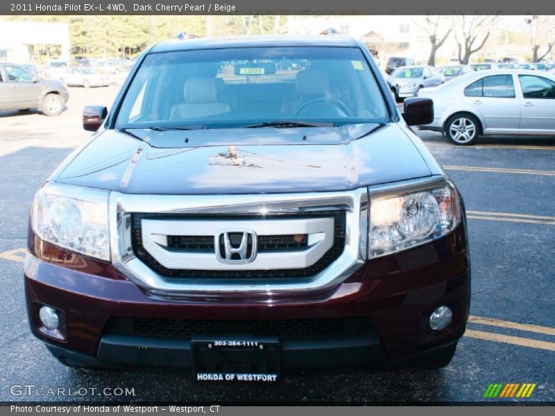 Dark Cherry Pearl / Beige 2011 Honda Pilot EX-L 4WD