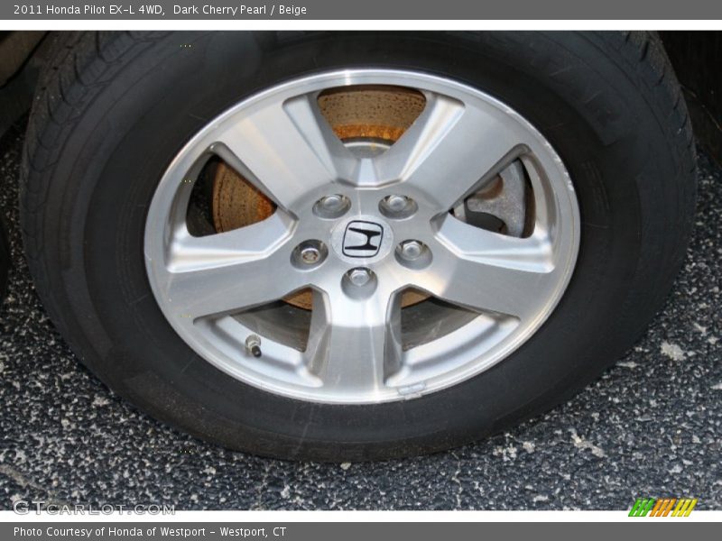 Dark Cherry Pearl / Beige 2011 Honda Pilot EX-L 4WD