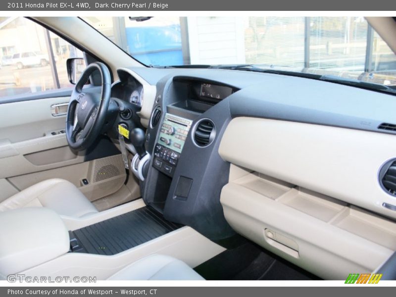 Dark Cherry Pearl / Beige 2011 Honda Pilot EX-L 4WD