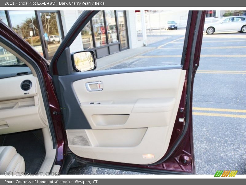 Dark Cherry Pearl / Beige 2011 Honda Pilot EX-L 4WD
