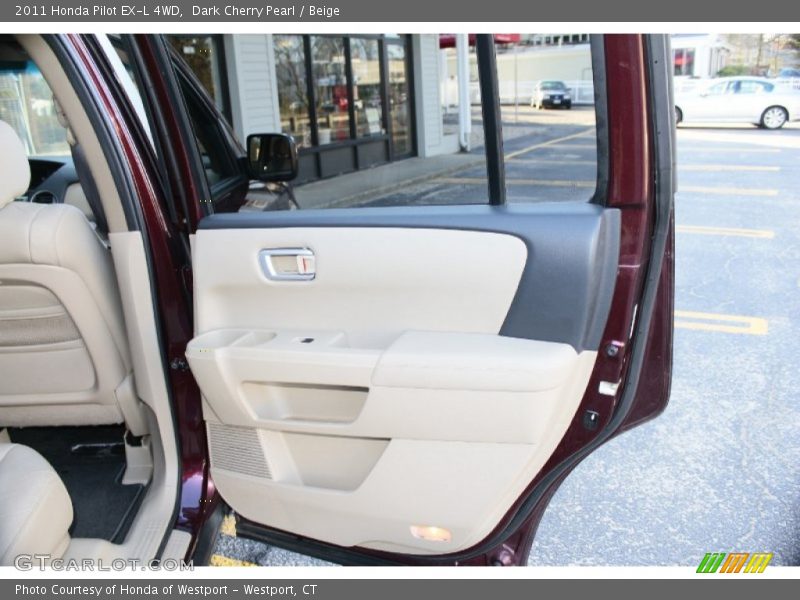 Dark Cherry Pearl / Beige 2011 Honda Pilot EX-L 4WD