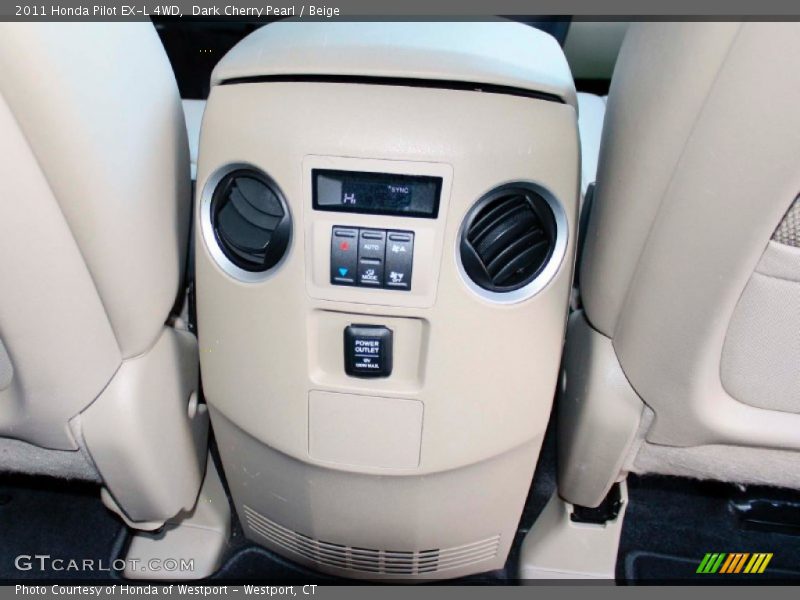 Dark Cherry Pearl / Beige 2011 Honda Pilot EX-L 4WD