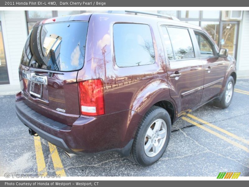 Dark Cherry Pearl / Beige 2011 Honda Pilot EX-L 4WD