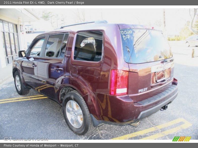 Dark Cherry Pearl / Beige 2011 Honda Pilot EX-L 4WD