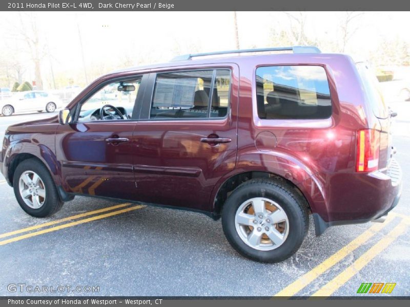 Dark Cherry Pearl / Beige 2011 Honda Pilot EX-L 4WD