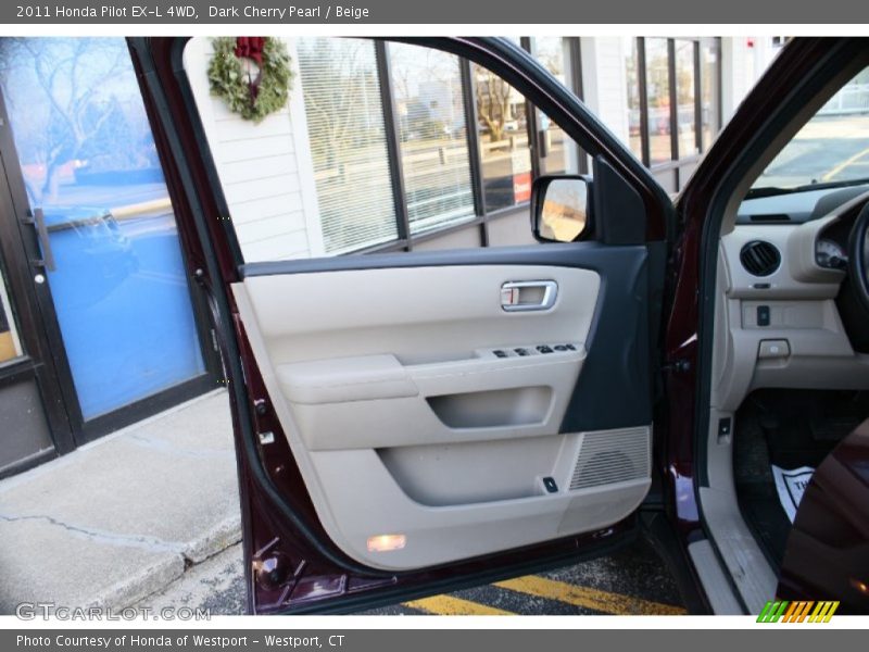 Dark Cherry Pearl / Beige 2011 Honda Pilot EX-L 4WD
