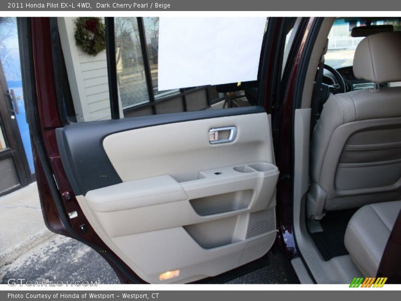 Dark Cherry Pearl / Beige 2011 Honda Pilot EX-L 4WD