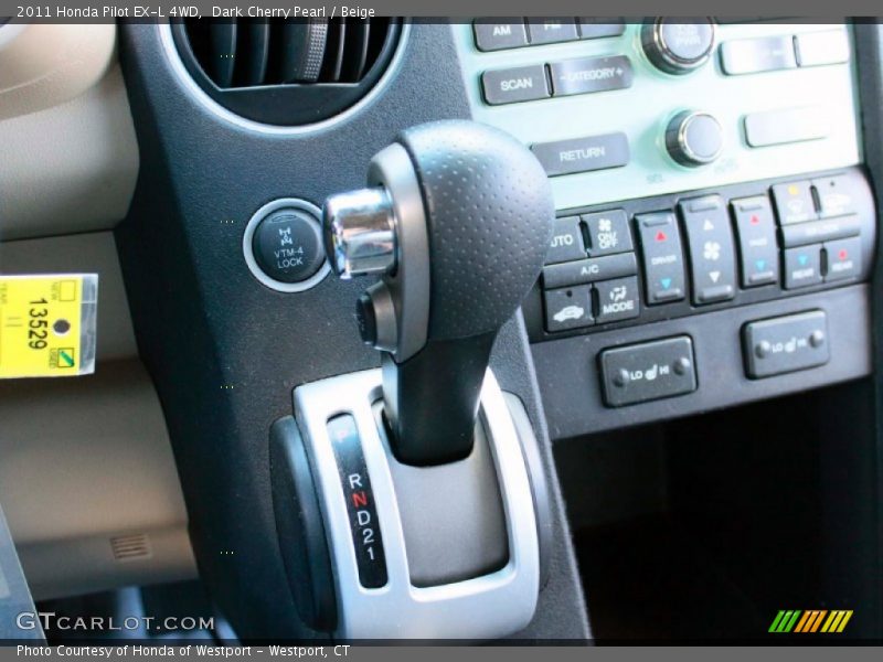 Dark Cherry Pearl / Beige 2011 Honda Pilot EX-L 4WD