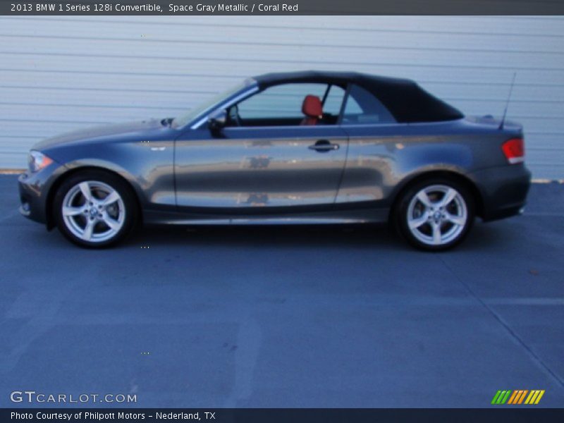 Space Gray Metallic / Coral Red 2013 BMW 1 Series 128i Convertible