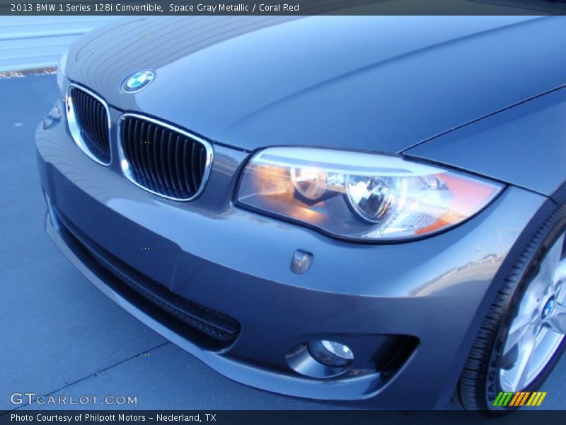 Space Gray Metallic / Coral Red 2013 BMW 1 Series 128i Convertible