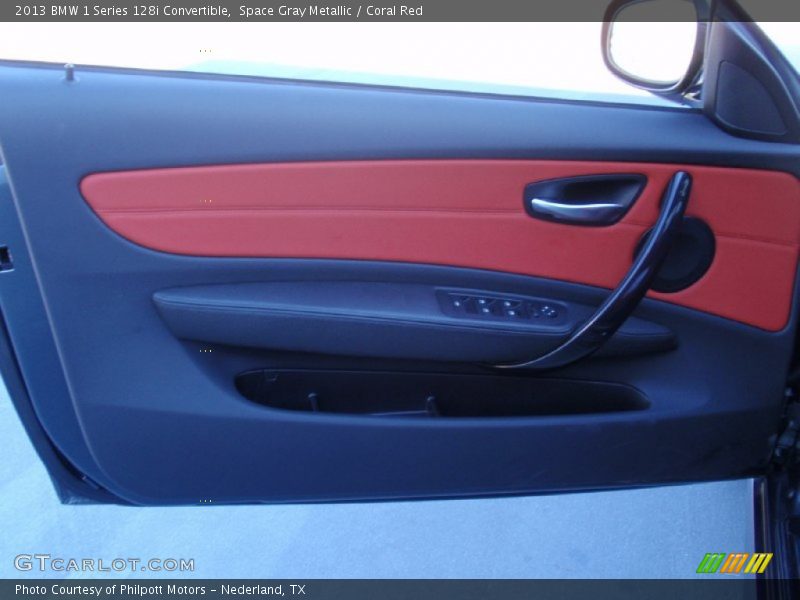 Space Gray Metallic / Coral Red 2013 BMW 1 Series 128i Convertible