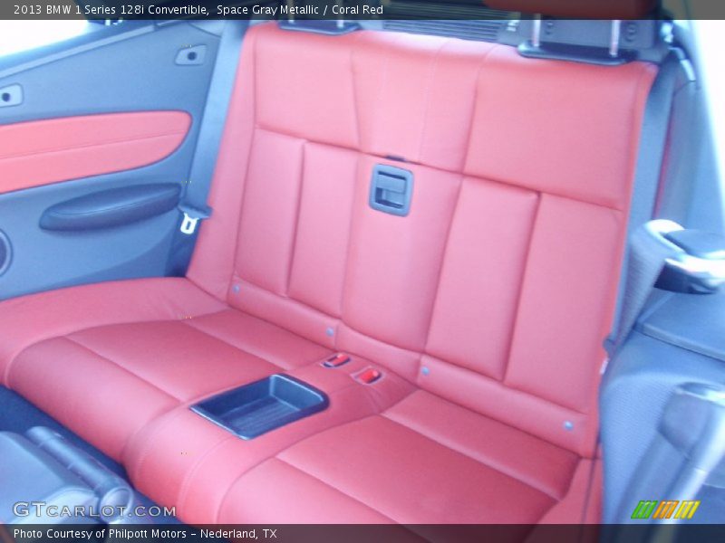 Space Gray Metallic / Coral Red 2013 BMW 1 Series 128i Convertible
