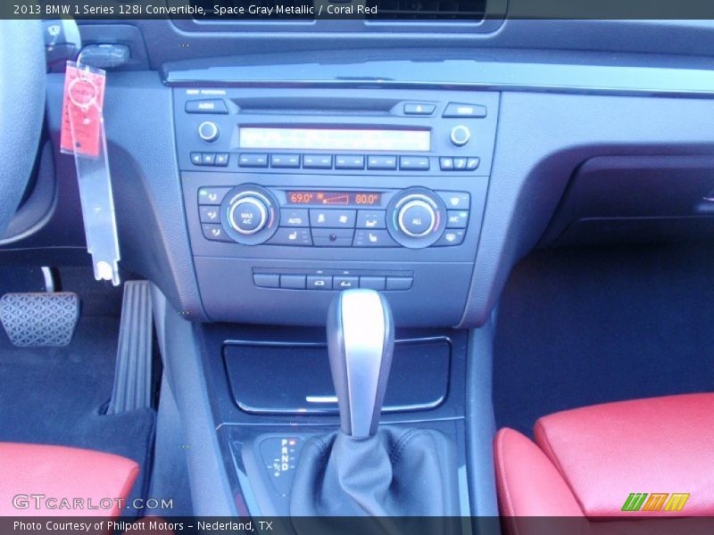 Space Gray Metallic / Coral Red 2013 BMW 1 Series 128i Convertible