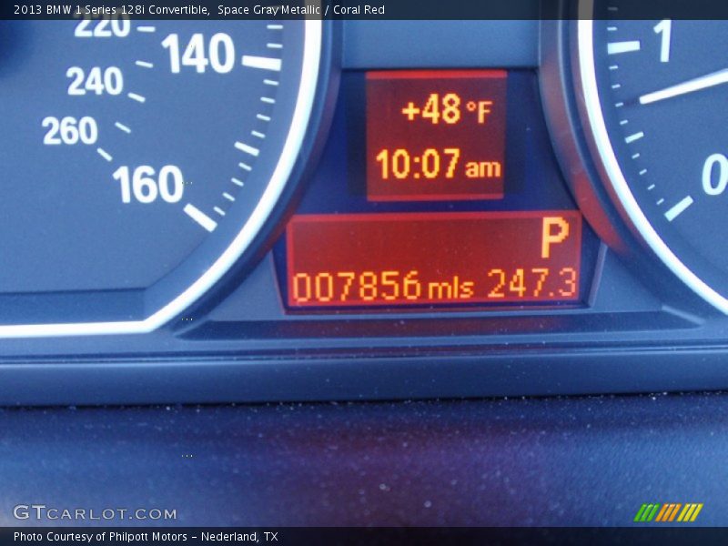 Space Gray Metallic / Coral Red 2013 BMW 1 Series 128i Convertible