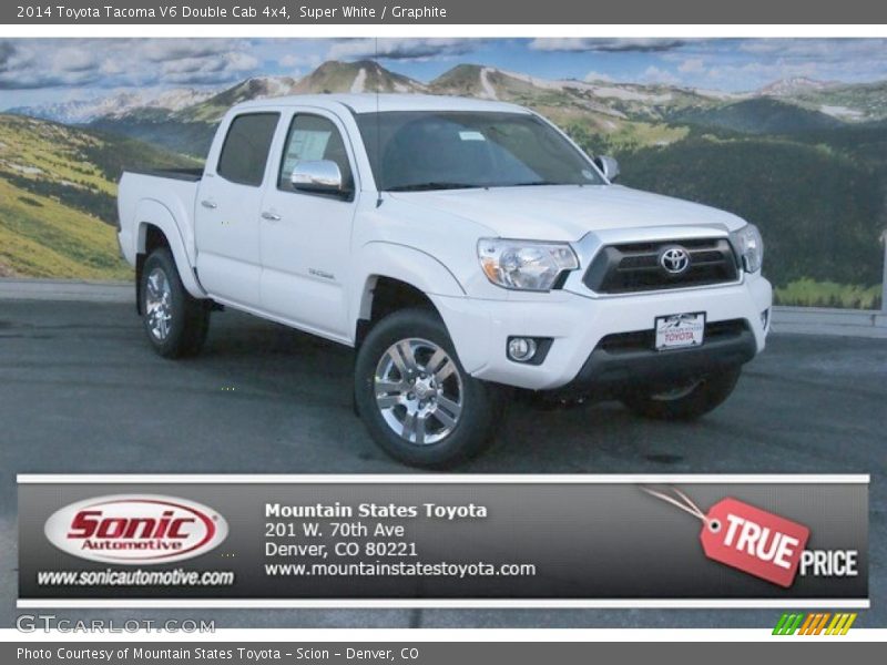 Super White / Graphite 2014 Toyota Tacoma V6 Double Cab 4x4