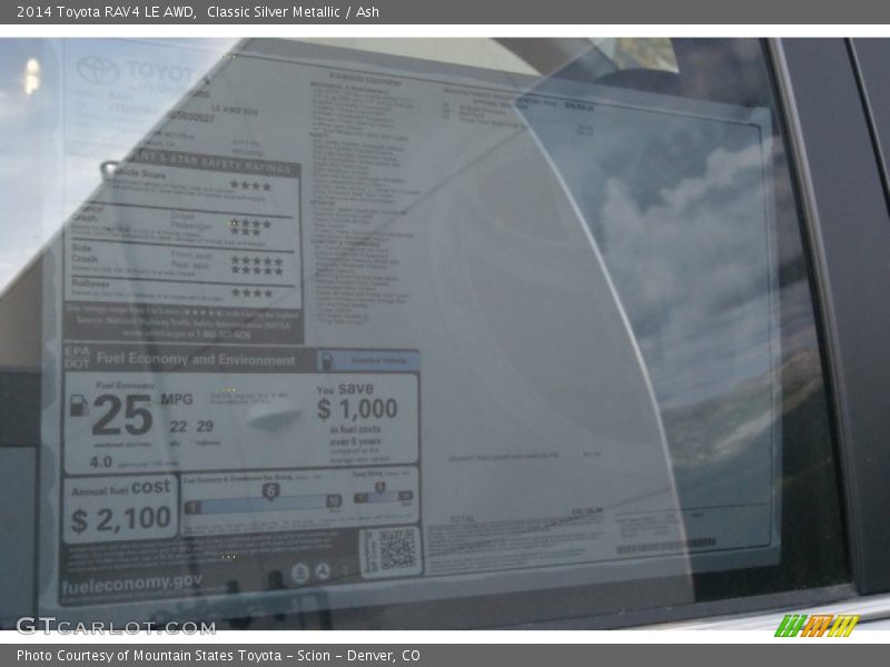Classic Silver Metallic / Ash 2014 Toyota RAV4 LE AWD