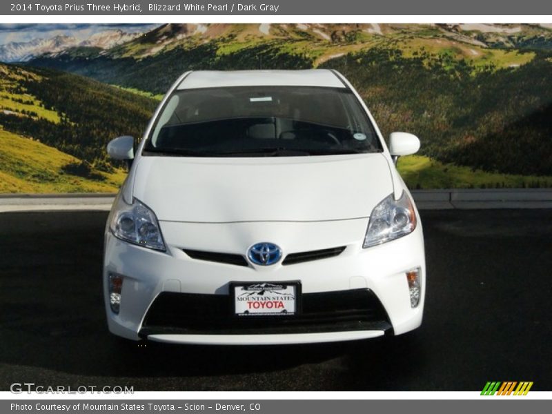 Blizzard White Pearl / Dark Gray 2014 Toyota Prius Three Hybrid
