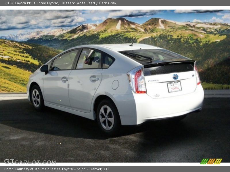 Blizzard White Pearl / Dark Gray 2014 Toyota Prius Three Hybrid