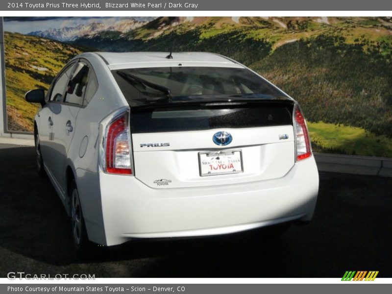 Blizzard White Pearl / Dark Gray 2014 Toyota Prius Three Hybrid