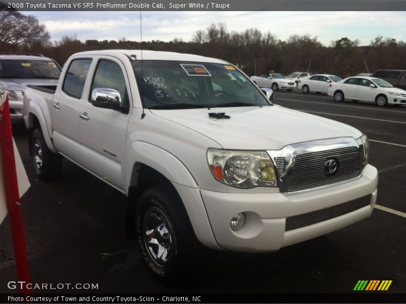 Super White / Taupe 2008 Toyota Tacoma V6 SR5 PreRunner Double Cab