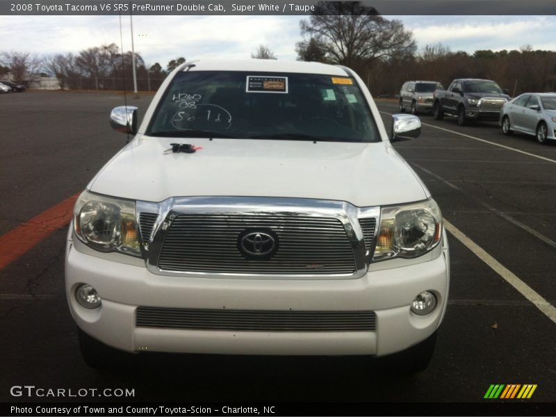 Super White / Taupe 2008 Toyota Tacoma V6 SR5 PreRunner Double Cab