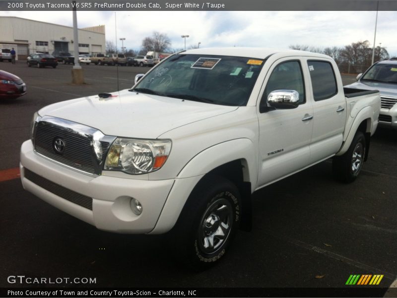 Super White / Taupe 2008 Toyota Tacoma V6 SR5 PreRunner Double Cab