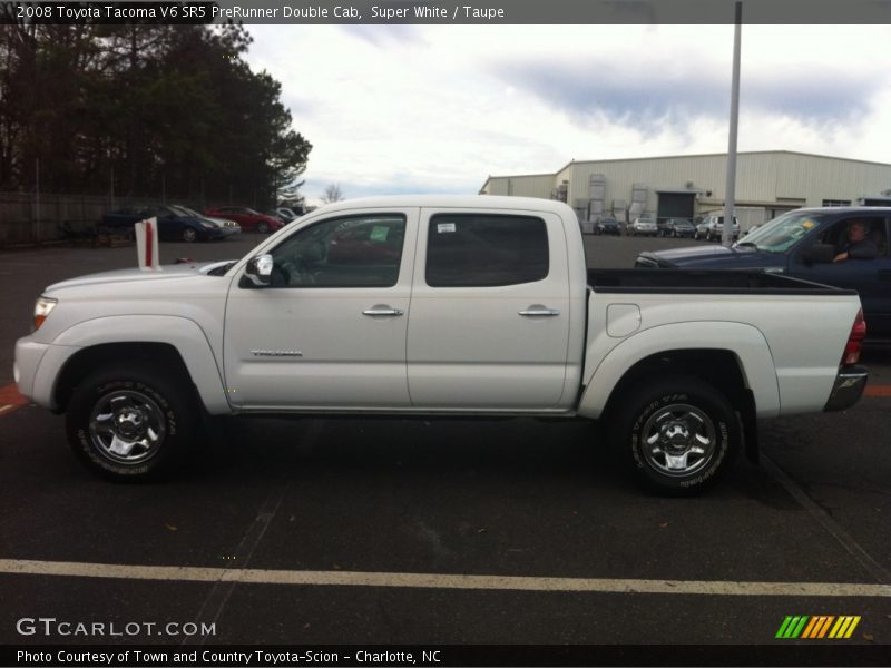 Super White / Taupe 2008 Toyota Tacoma V6 SR5 PreRunner Double Cab